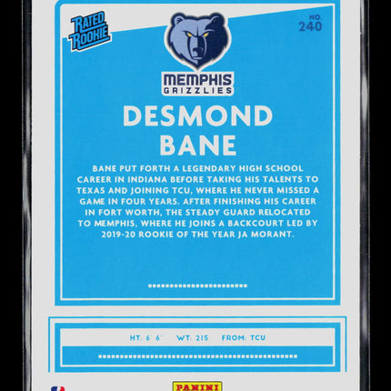 2020 Panini Donruss Basketball Desmond Bane #240