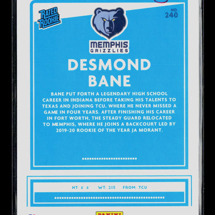 2020 Panini Donruss Desmond Bane #240