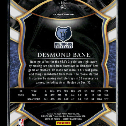 2021 Panini Select Desmond Bane #90 RC