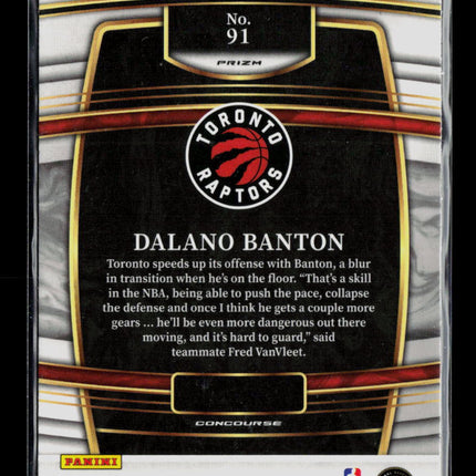 2022 Panini Select Dalano Banton #91 RC Silver