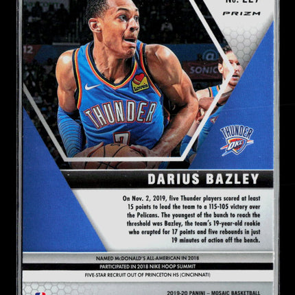 2020 Panini Mosaic Darius Bazley #227 RC Silver