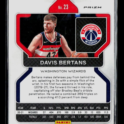 2021 Panini Prizm Davis Bertans #23 Red Wave