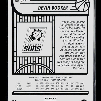 2022 Panini NBA Hoops Devin Booker #164 Blue