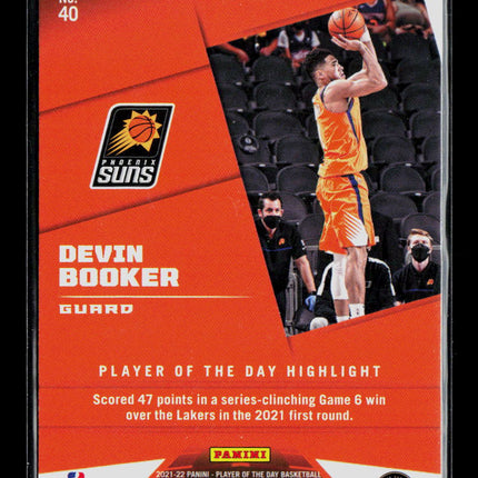 2022 Panini Player of the Day Devin Booker #40 Holo