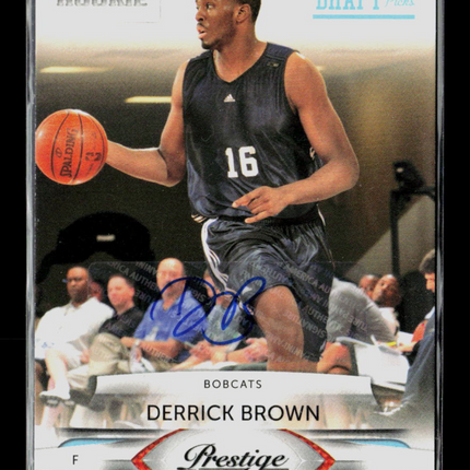 2009 Panini Prestige Draft Picks Derrick Brown #188 Draft Picks 085/699 Auto
