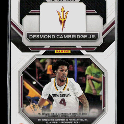 2023 Panini Prizm Draft Picks Desmond Cambridge Jr. #SS-DCJ RC Auto
