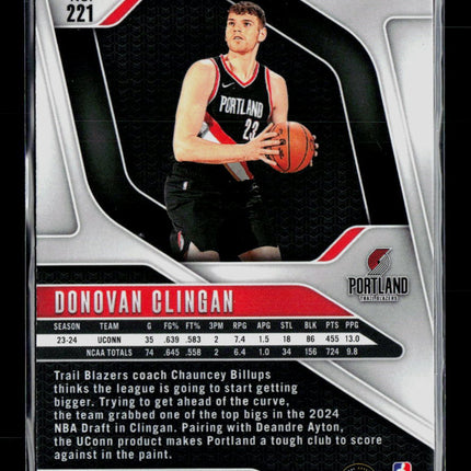 2024 Panini Prizm Basketball Donovan Clingan #221 RC