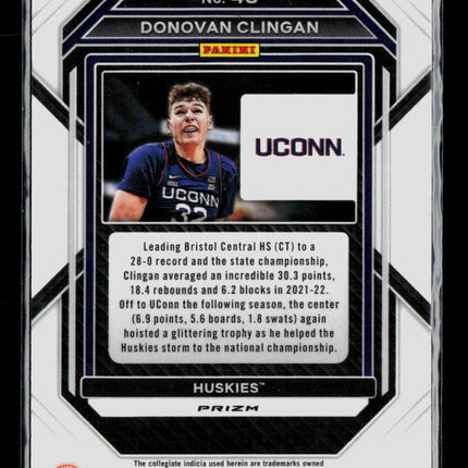 2023 Panini Prizm Draft Picks Donovan Clingan #48 Red Ice