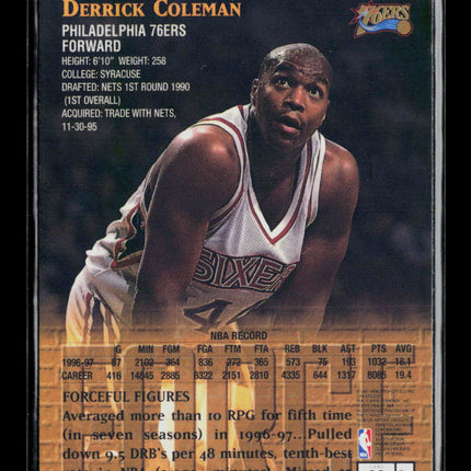 1996 Topps Finest Force Derrick Coleman #FF16 Refractor