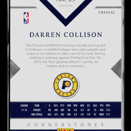 2018 Panini Cornerstones Darren Collison #29 Crystal 71/79