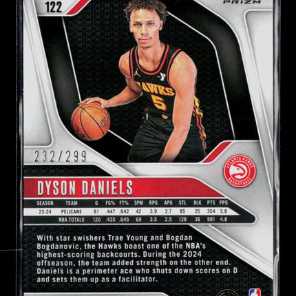 2024 Panini Prizm Dyson Daniels #122 Red 232/299