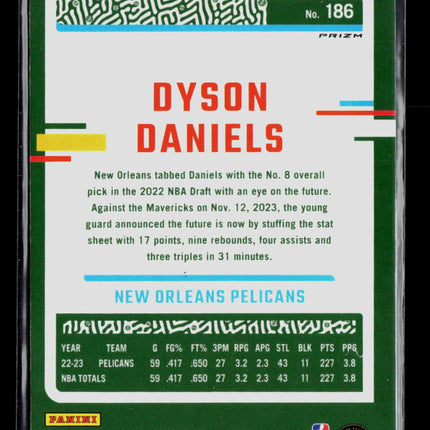 2024 Panini Donruss Optic Dyson Daniels #186 Green Prizm