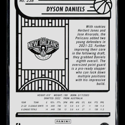 2022 Panini NBA Hoops Dyson Daniels #238 Winter RC