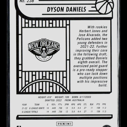 2022 Panini NBA Hoops Dyson Daniels #238 RC