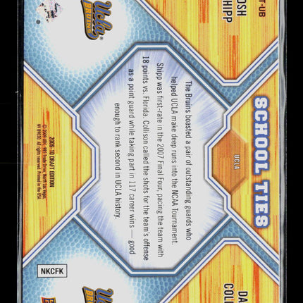 2009 Upper Deck Draft Edition School Ties Josh Shipp Darren Collison #ST-UB /99
