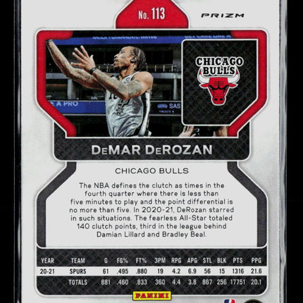 2020 Panini Prizm DeMar DeRozan #113 Silver
