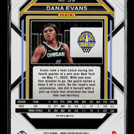 2023 Panini Prizm WNBA Dana Evans #59 Red Wave