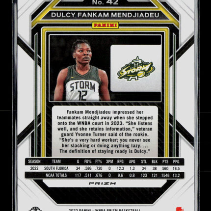 2023 Panini Prizm WNBA Dulcy Fankam Mendjiadeu #42 Hyper RC