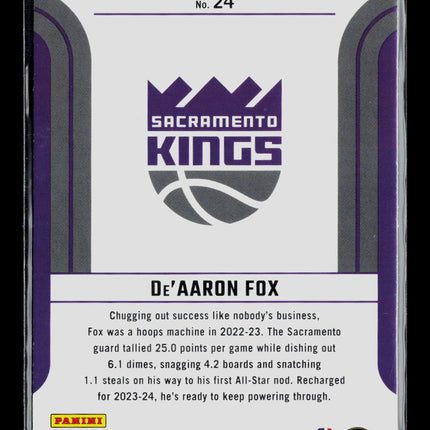 2023 Donruss Franchise Features De'Aaron Fox #24