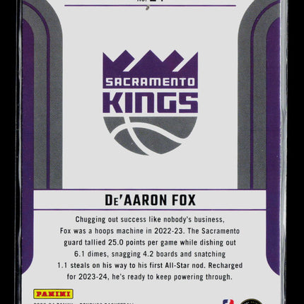2023 Donruss Franchise Features De'Aaron Fox #24