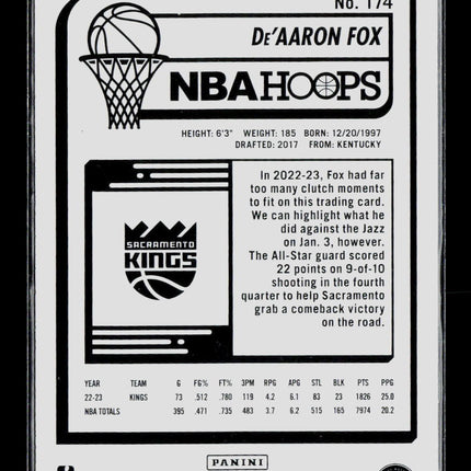 2023 Panini NBA Hoops De'Aaron Fox #174 Purple