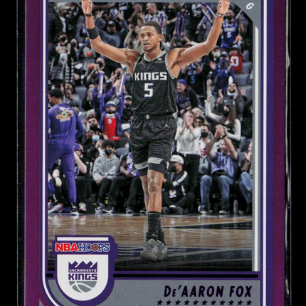 2022 Panini Hoops De'Aaron Fox #157 Purple