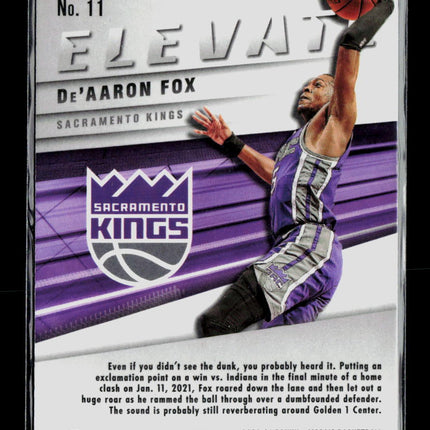 2021 Panini Mosaic Elevate De'Aaron Fox #11