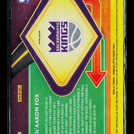 2021 Donruss Optic Express Lane Prizm De'Aaron Fox #5 purple