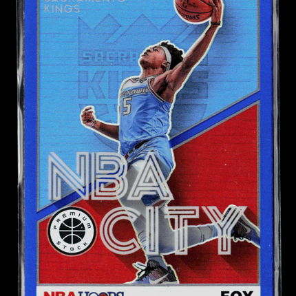 2020 Panini Hoops Premium Stock De'Aaron Fox #29 Blue Prizm