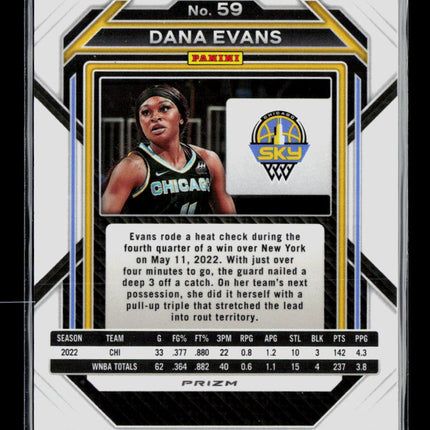 2023 Panini Prizm WNBA Dana Evans #59 Hyper