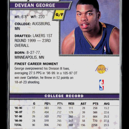 1999 Topps Finest Devean George #123