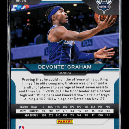 2021 Panini Prizm Devonte' Graham #73 Fast Break Disco