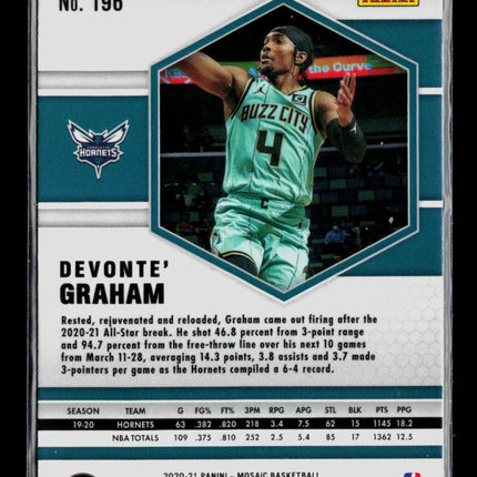 2021 Panini Mosaic Devonte' Graham #196 Yellow Wave