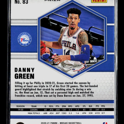 2021 Panini Mosaic Danny Green #83 Yellow Wave