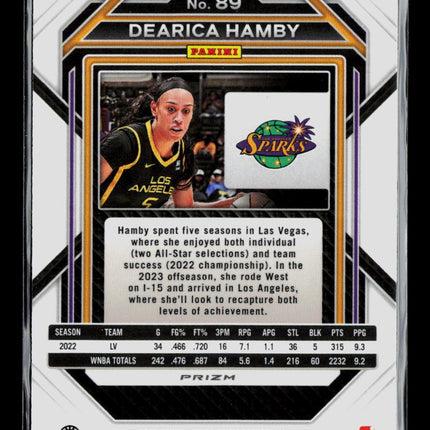 2023 Panini Prizm Dearica Hamby #89 Silver