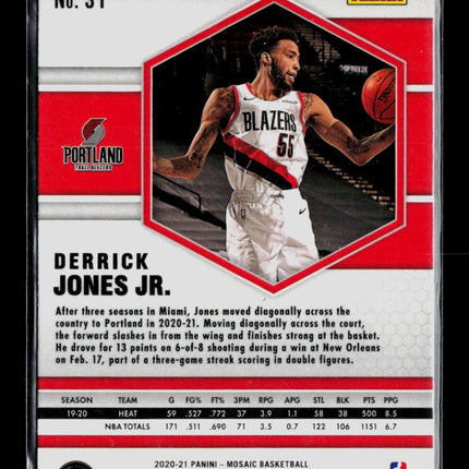 2021 Panini Mosaic Derrick Jones Jr. #31 Yellow Wave