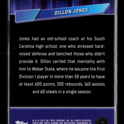 2025 Topps Chrome Destiny Dillon Jones #D-18 Green 15/99 RC