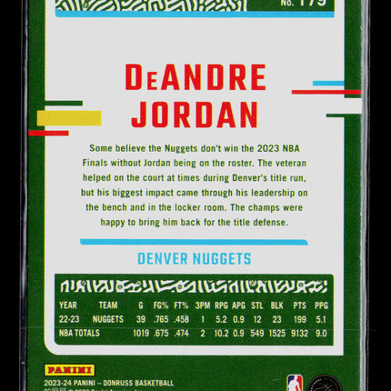 2023 Panini Donruss DeAndre Jordan #179 Green Laser