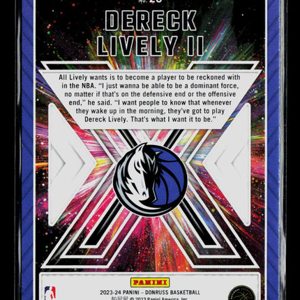 2023 Panini Donruss Great X-Pectations Dereck Lively II #20 RC