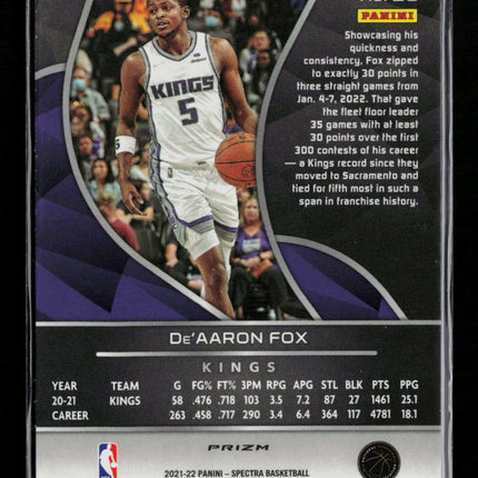 2022 Panini Spectra De'Aaron Fox #28