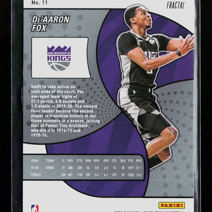 2021 Panini Revolution De'Aaron Fox #11 Fractal