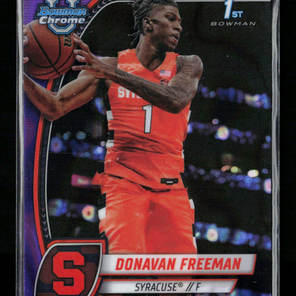 2025 Bowman Chrome University Donavan Freeman #21 Purple