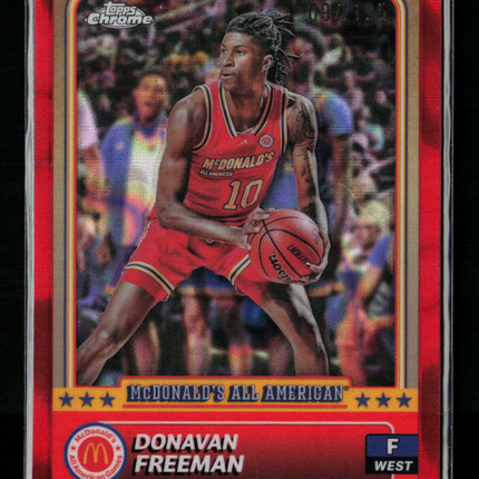 2024 Topps Chrome McDonald's All American Donavan Freeman #37 Red 097/125