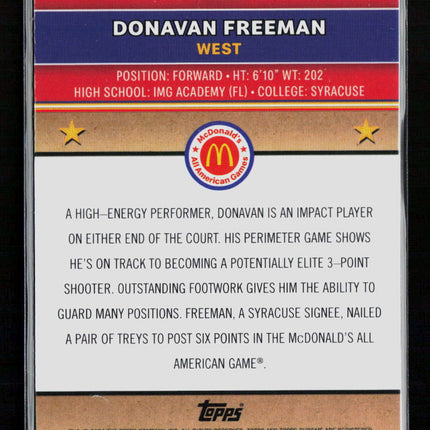 2024 Topps Chrome McDonald's All American Donavan Freeman #37 Red 097/125