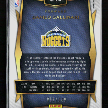 2017 Panini Select Danilo Gallinari #92 White 051/149