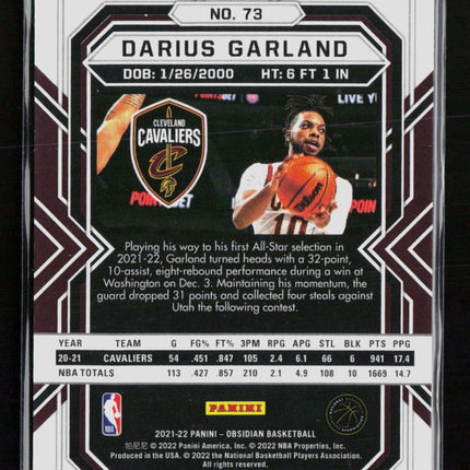 2022 Panini Obsidian Darius Garland #73 Pulsar