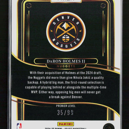 2025 Panini Select Basketball DaRon Holmes II #173 Premier Level 35/99 RC