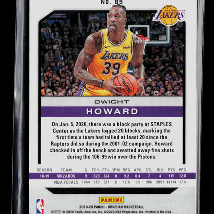 2001 Panini Obsidian Dwight Howard #85