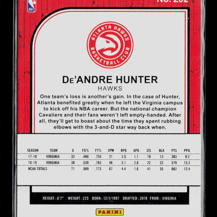 2020 Panini Hoops Premium Stock Basketball De'Andre Hunter #202 RC