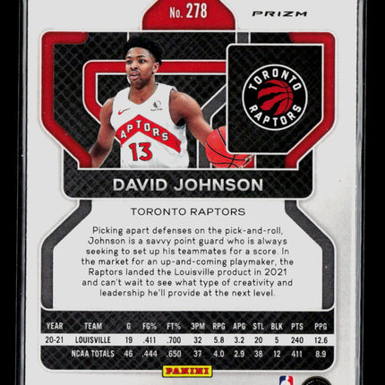 2021 Panini Prizm David Johnson #278 Red White Blue RC